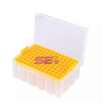 Pipette tip box with pipette tips